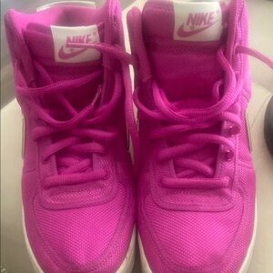 Nike Pink High-Top Sneakers Bold Monochromatic Design
